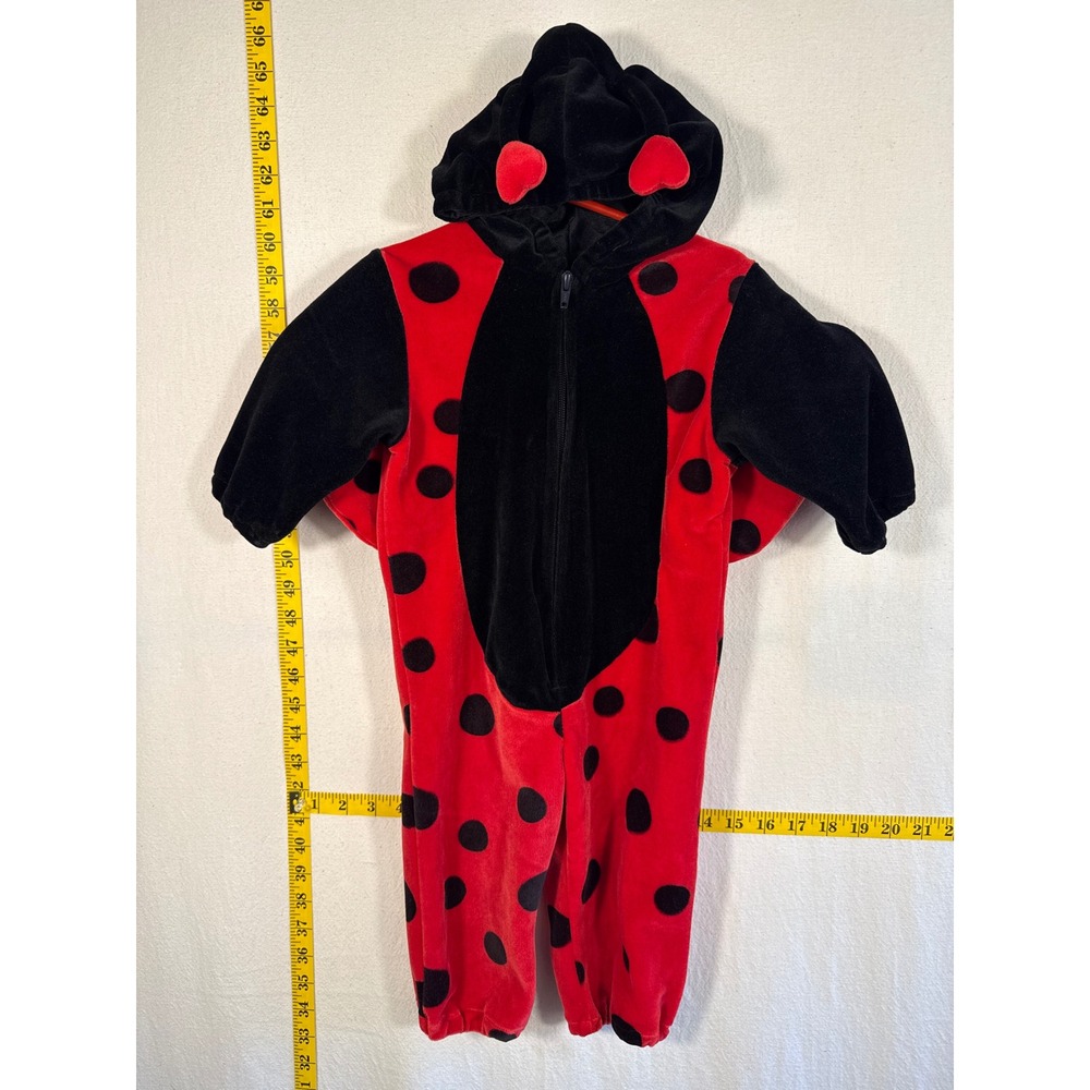 Miniwear Ladybug Costume Kids 12M Red Black Polka Dot Hooded Winged Jumpsuit